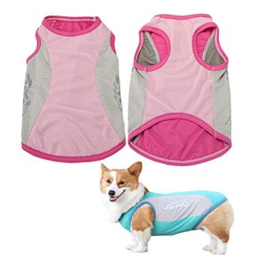 Imagem de Colete de resfriamento para cães leve para animais de estimação para todos cães pequenos a muito grandes camisa de resfriamento tecido de malha para treinamento ao ar livre na praia, caminhada, rosa, 3GG (9