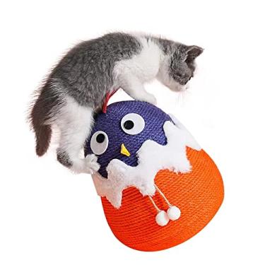 Imagem de JOPOY Arranhador de gato alto arranhador para gatos com bola de corda de sisal, vertical, arranhador de garra para gatos e gatinhos, brinquedo interativo para animais de estimação (frango)
