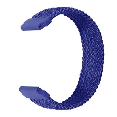 Imagem de GANYUU Pulseira de relógio para Amazfit GTS 2e GTS2 GTR 42/47mm Stratos 2 3 trançada Solo Loop Pulseira 20 22mm Pulseira universal (Cor: Azul, Tamanho: 20mm Universal-S)