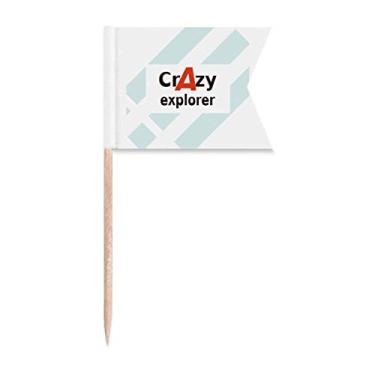 Imagem de Bandeiras de palito de dente da Brief Best Cool Crazy Explorer, marca de rotulagem para bolo de festa, prato de queijo