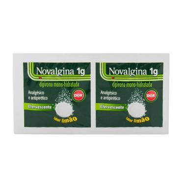 Imagem de Novalgina Dipirona Sódica 1g 2 comprimidos efervescentes 2 Comprimidos Efervescentes