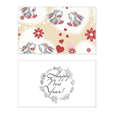 Imagem de Lindo coelhos cinza Dia dos Namorados Ano Novo Festival Cartão de felicitações Bless Mensagem presente