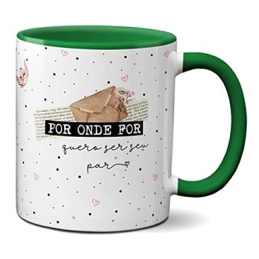 Imagem de Caneca Fofinha Fusca Por Onde For Quero Ser Seu Par Presente (Verde)