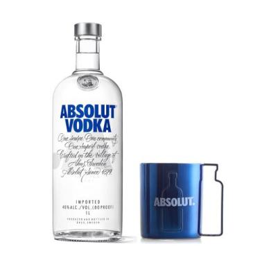 Imagem de Kit Vodka Absolut Original 1L + Caneca Plastico 300Ml