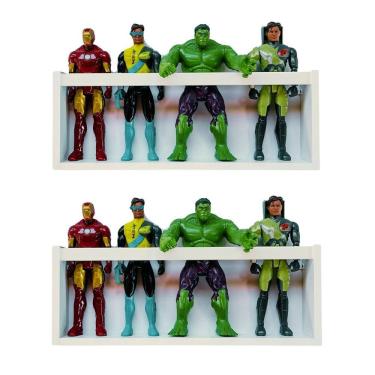 Imagem de Kit 2 Nichos Parede Bonecos Marvel Prateleira Barbie Pelúcia