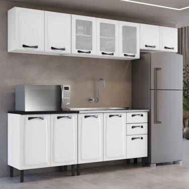 Imagem de Cozinha Compacta Itatiaia New Premium com 1 Pia, 12 Portas, 2 Gavetas e 10 Prateleiras - 280cm de largura