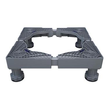 Imagem de Fenteer Base ajustável da máquina de lavar roupa, suporte do suporte do material rodante do refrigerador, suporte ajustável fácil de mover secadores de roupa, 4 pernas
