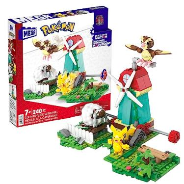 Imagem de MEGA Pokémon, Blocos de Montar, Moinho Rural com 240 peças e 3 figuras (Pikachu, Pidgey e Woolo)