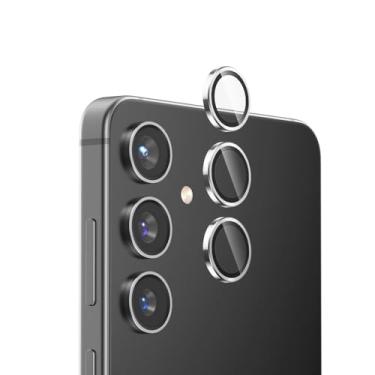 Imagem de FLOLAB Protetor de lente de câmera NanoArmour para Samsung Galaxy S24+ Plus durável, capa de câmera de vidro temperado, capa de lente de alumínio, TruColors antirreflexo, transparente e fácil de