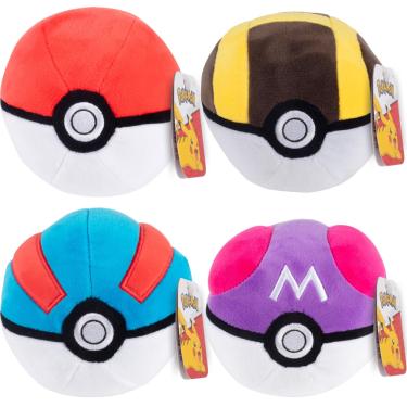 Imagem de Brinquedo de pelúcia Pokémon 5 Pokéball Plush, pacote com 4 para crianças de 2 anos ou mais
