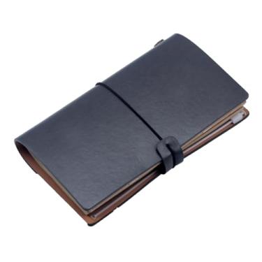 Imagem de Joucien Caderno A6 Negócios Criativo Folha Solta Caderno Retro Mão Ledger - Cinza Escuro - 20 cm * 12 cm