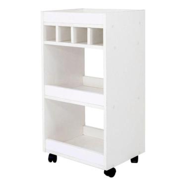 Imagem de Armário Estante Multiuso Nicho Carrinho Auxiliar Com Rodinha