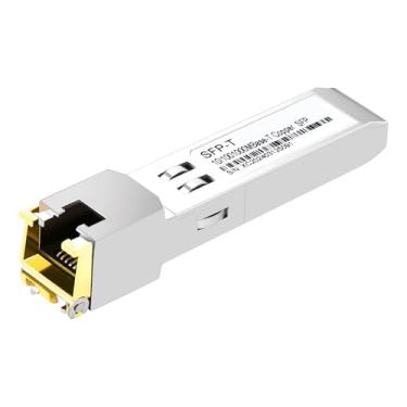 Imagem de Transceptor modular 10/100/1000 Base-T Gigabit SFP para Ethernet de cobre RJ45 para Cisco, Meraki, Ubiquiti, D/TP Link, Supermicro, Netgear, 1.25G SFP-T CAT5E/CAT6 até 100 m