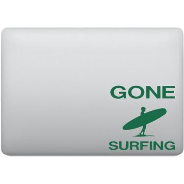 Imagem de Adesivo de Notebook Gone Surfing Surfista - Melhor Adesivo, Verde