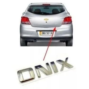Imagem de Emblema letreiro porta-mala Onix ano modelo 2012 até 2016 cromado - Ch