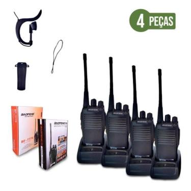 Imagem de Kit 4 Radio Walk Talk Comunicador 6km 16 Ch Baofeng 777s Vhf