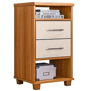 Imagem de Mesa de Cabeceira com 2 Gavetas Valente Cor Cedro Areia