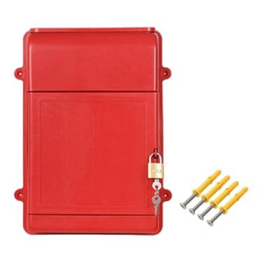 Imagem de Wswqop Caixa de Correio Montada com Fechadura, Urna, Organizador de Caixa de Sugestões Multifuncional, 34,5 X 26 X 10 Cm, Caixa de Correio para O, Vermelho, Tamanho real