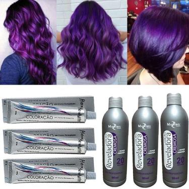 Imagem de Kit Tinta Violine 03 Coloração, 03 OX 20 90ml Mairibel