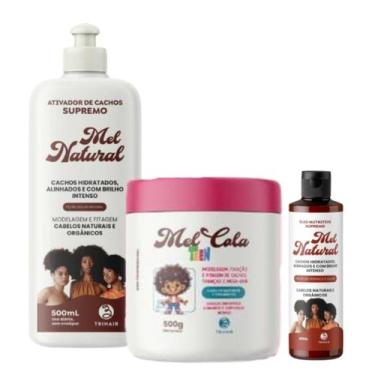 Imagem de Kit Mel Cola Teen 500g +Ativador 500ml+Óleo Mel Natural 60ml - Trihair