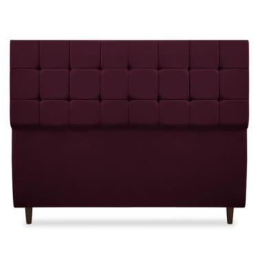 Imagem de Cabeceira Giovana Queen 160cm Suede - SRJ Moveis, Bordo