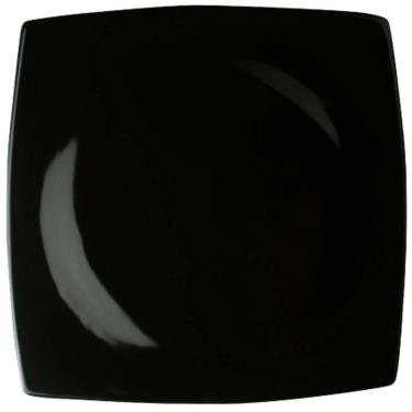 Imagem de Jogo 25 Pratos Rasos Porcelana Oriental Sushi Quadrado Preto 21cm Germer de Sobremesa