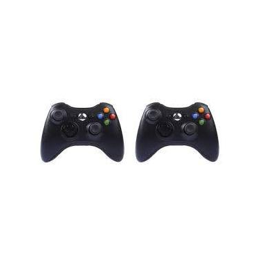 Imagem de Kit Com 2 Controles Sem Fio COMPATIVEL  Xbox 360 - Preto - FIER