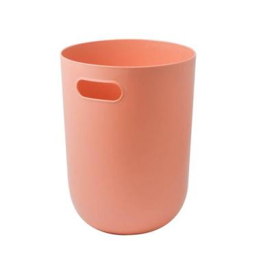 Imagem de Lixeira Cesto de Lixo Redonda Sem Tampa com Alça 8L - Mai Home, ROSA