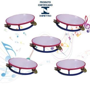 Imagem de Kit 5 Pandeiro Para Criança Menino E Menina Musica Brinquedo Musical I