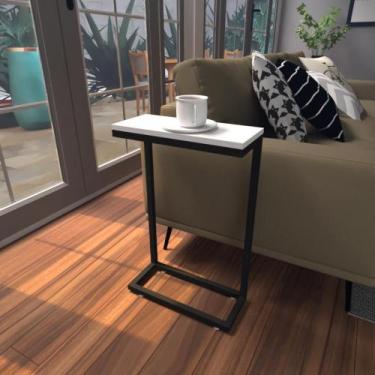 Imagem de Mesa lateral branca aparador de sofa sala mesa lateral cama - BeB