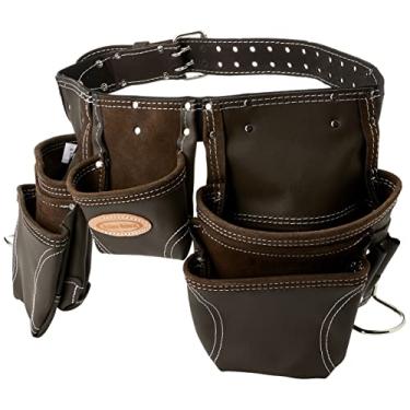 Imagem de McGuire-Nicholas Avental de couro curtido, cinto de ferramentas de construção durável, marrom, tamanho único