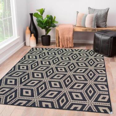 Imagem de Tapete Sisal Moldura 200x150 Simples Antiderrapante - Lancer, Preto150