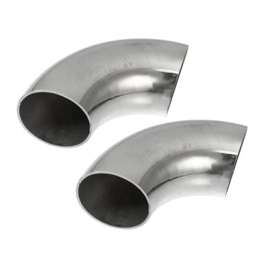 Imagem de TUCKBOLD Tubo de cotovelo curva mandril 90 graus OD 4.4 cm polegadas 304 aço inoxidável reutilizável | tubo de escape cotovelo escada corrimão tubo 2 peças