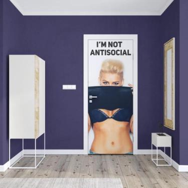 Imagem de Adesivo de Porta Mulher Levantando a Blusa - Império da Impressão, G -