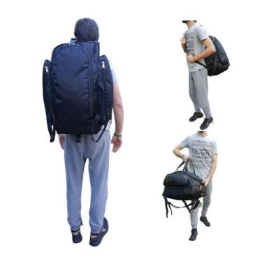 Imagem de Mochila Multifuncional Preta Viagem Camping Acampamento Trilha Reforça