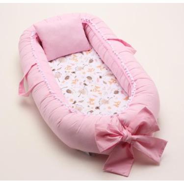 Imagem de Almofada Amamentação + Ninho Redutor Fox+ Redutor Bebê Conforto Rosa -