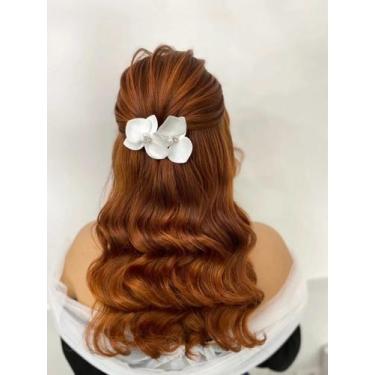 Imagem de Par Grinalda Grampo Noiva Arranjo Orquídea Enfeite A41 - Milly - O Sho