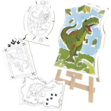 Imagem de Brinquedo para Colorir Dinossauros Super KIT - 04 Telas para Pintura -