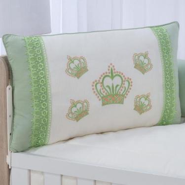 Imagem de Kit enxoval para berço bebê modelo de trança majestade verde neutro me