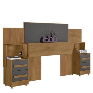 Imagem de Cabeceira Box Casal / Queen / King Com 2 Criados Síria RV Móveis Cinam