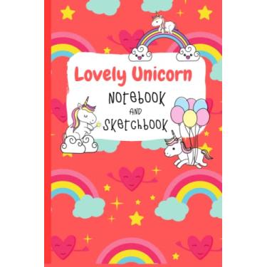 Imagem de Lovely Unicorn Notebook and Sketchbook: Lovely Unicorn Notebook and Sketchbook : Notebook and Sketchbook for Kids With Lined and Blank Pages, Perfect ... and Notes, Funny Gifts for Unicorn Lover