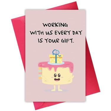 Imagem de Lindo cartão de aniversário para colega de trabalho chefe, cartão de aniversário de chefe fofo do funcionário, cartão de aniversário de escritório hilário para ele ela, trabalhar conosco todos os dias