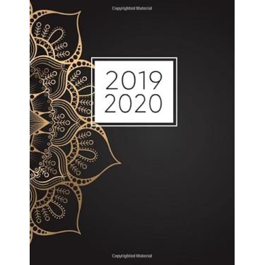 Imagem de 2019-2020: 2019-2020 Weekly and Monthly Planner, Agenda, Organizer & Journal, Large, 16 Month Calendar (September 2019 - December 2020) | Gold Vintage Mandala