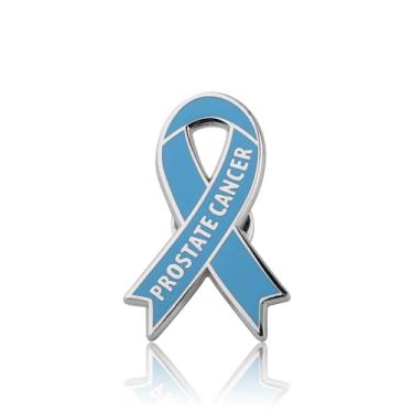 Imagem de UJIMS Presentes de conscientização do câncer de próstata azul claro fita de conscientização esmalte lapela broche de doença crônica joias de conscientização, Aço inoxidável, aço inoxidável