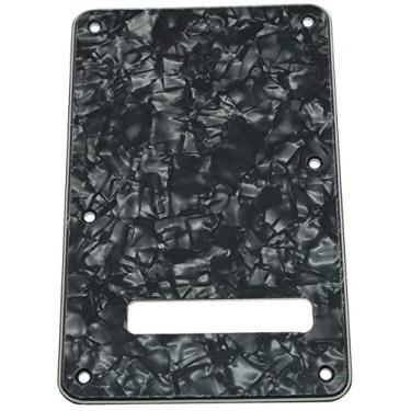 Imagem de Dopro Strat Guitar Back Plate ST Trem Tremolo Cover serve para USA/Mexican Standard FD Stratocaster Black Pearl