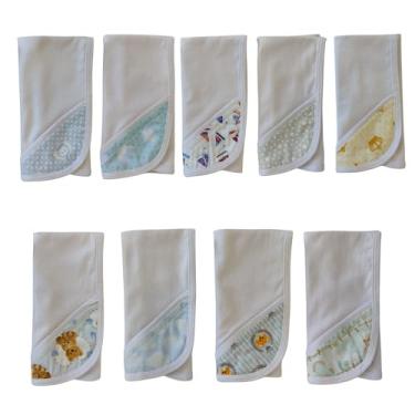 Imagem de Kit 3 Paninho Fraldinha Toalhinha Boca Bebê Dupla Algodão