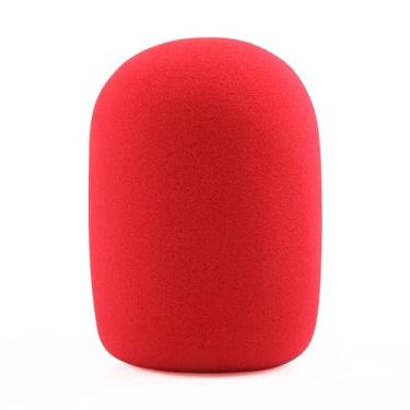Imagem de LEFXMOPHY Para Audio Technica AT2020 Filtro Pop, Para-brisas para Audio-Technica AT-2020 AT-2035 AT-2040 AT-2050 ATR2500 ATR2500X AT-4040 Microfones Substituição Microfone Espuma Vermelha Capa