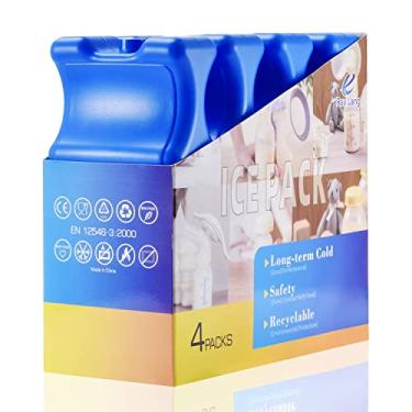 Imagem de Pacotes de gelo frios com dupla face e contorno reutilizável de longa duração para mamadeiras de leite materno e armazenamento térmico, lancheira, refrigerador de lata de cerveja para acampamento, piquenique na praia (600 g, conjunto de 4)