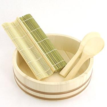 Imagem de BambooMN Marca - 13.0 Sushi Oke Tub (Hangiri) - 5 peças Sushi Making Accessory Pack by BambooMN