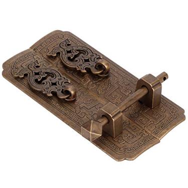 Imagem de Alça de Bronze Chinês Estilo Antigo, Puxadores de Móveis de Cobre Sólido Vintage para Portas de Armário, Ferragens Decorativas de 13,2 * 3,6 Cm para baú e Guarda-roupa
